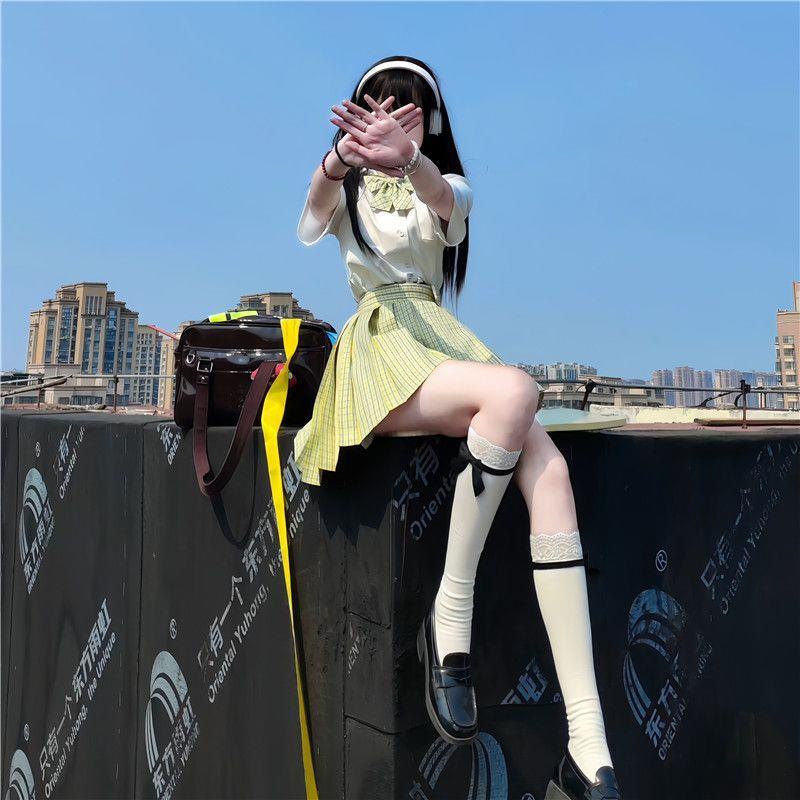 【小梨香】奈香正品jk格裙原创小格春夏校供感学生半身百褶短裙