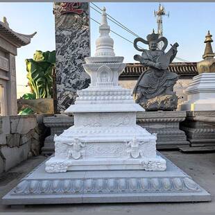 寺院佛塔石雕汉白玉石塔藏传四大天王佛塔加工专业源头厂家