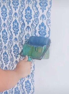 5寸软胶印花滚筒/液体壁纸滚花模具DIY油漆刷墙墙面幻彩花纹025Y