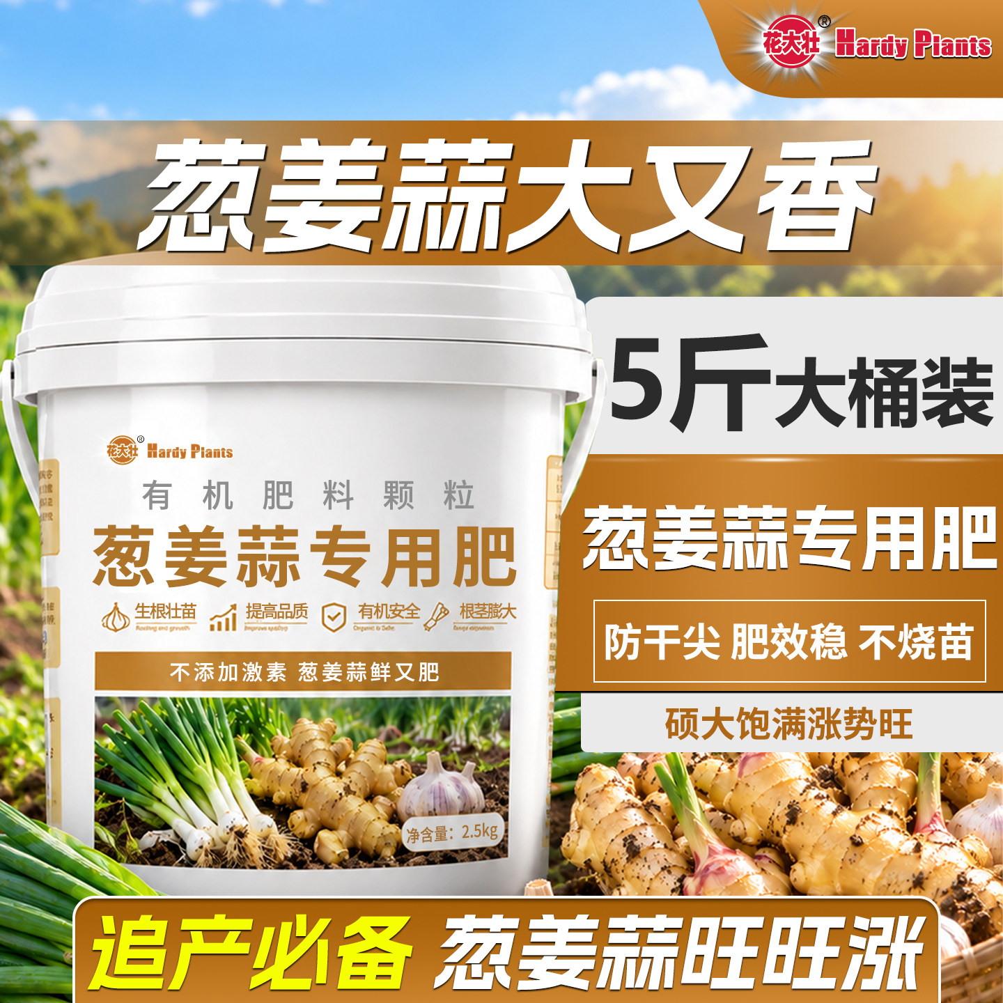 葱姜蒜专用有机肥5斤大桶图片