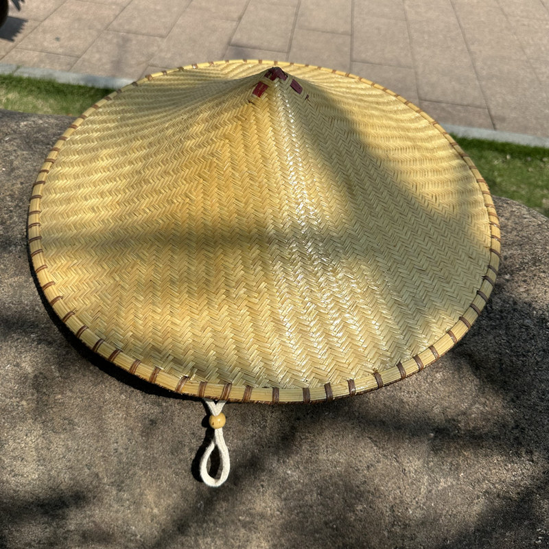 优质手工竹编斗笠帽遮雨防晒帽舞蹈表演装饰帽老式斗笠垂钓遮阳帽