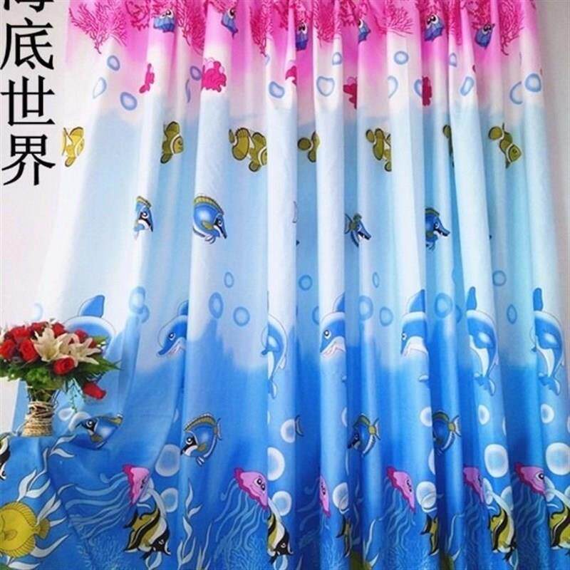 全球购FS简易窗帘成品包邮小窗租房宿舍便宜半遮光短门帘半帘窗帘