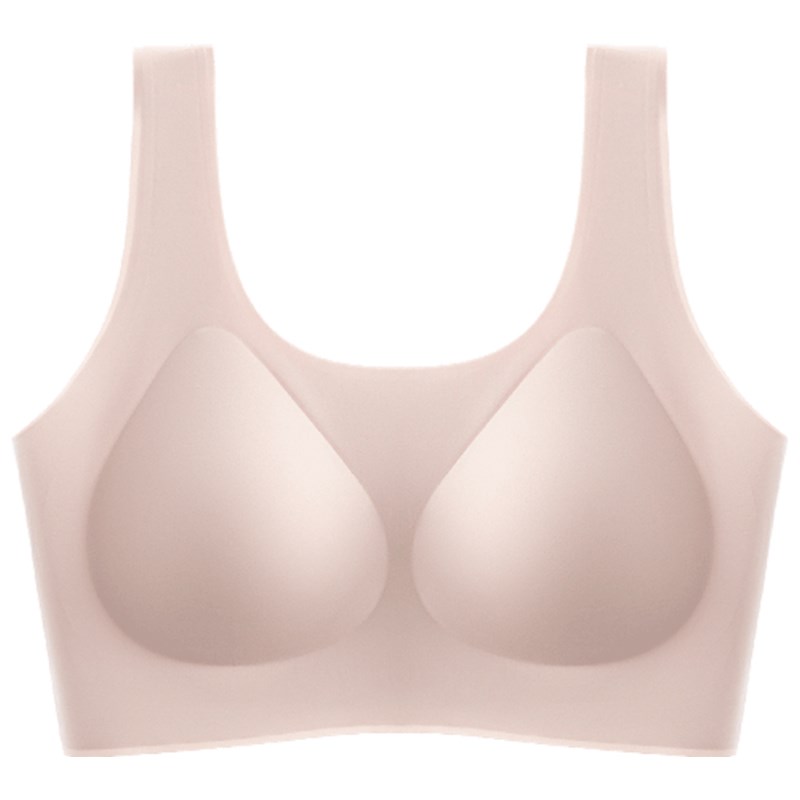 乳胶内衣女夏季薄款软支撑无痕无钢圈运动背心式美背文胸加厚胸罩
