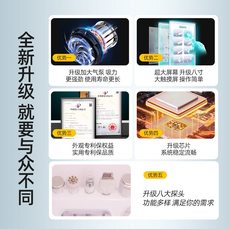 小气泡美容仪器面部清洁洗脸仪收缩毛孔注氧仪吸黑头仪美容院专用