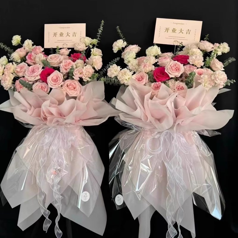 特价广州同城鲜花速递玫瑰花桔梗花气球开业乔迁庆典花篮送花上门