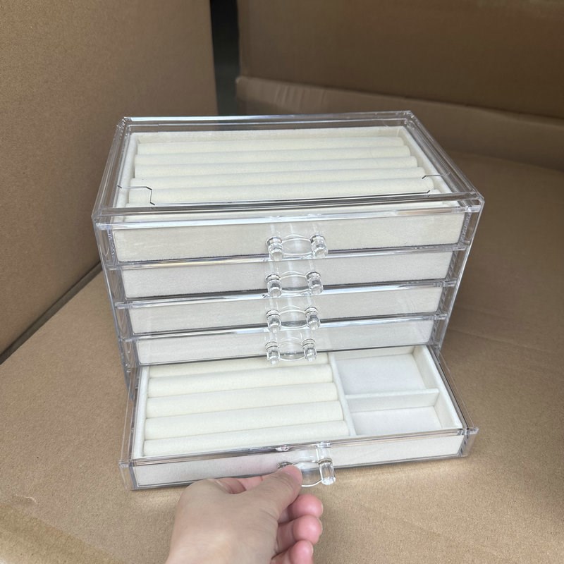 亚克力首饰盒多层抽屉式大容量戒指耳钉项链耳环防氧化饰品收纳盒