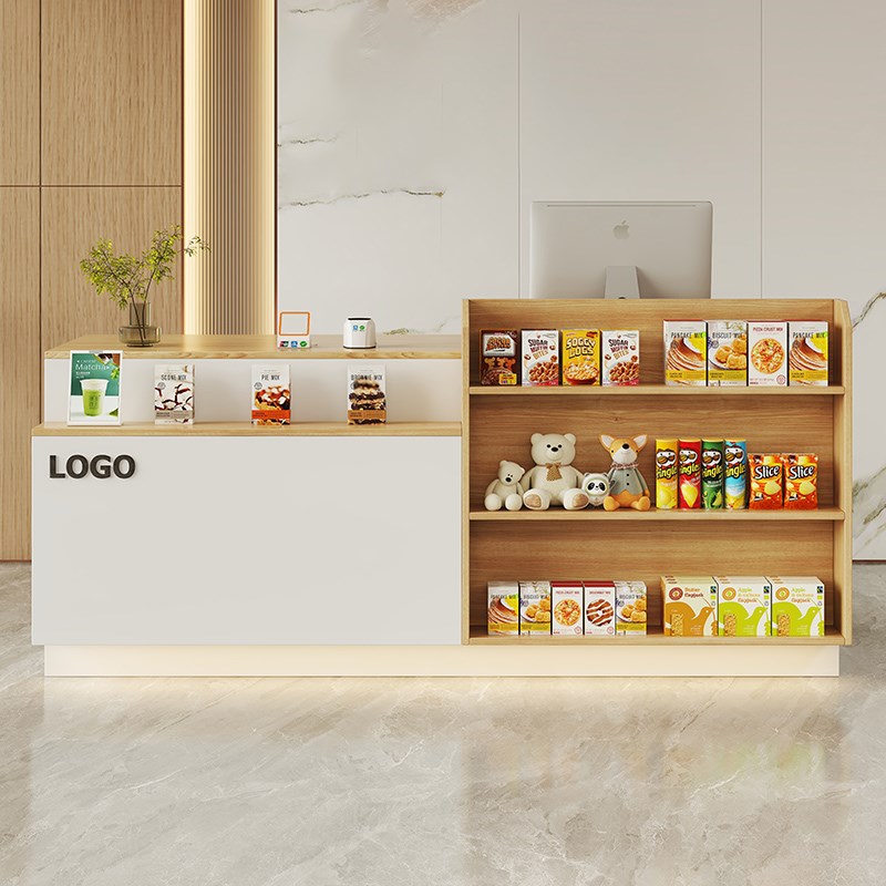 收银台小型简约现代便利店超市商铺接待台吧台美容店柜台前台桌子