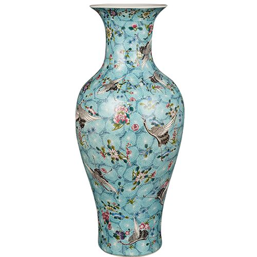 威弗列德家居客厅插花博古架装饰品景德镇陶瓷花瓶仿古珐琅彩摆件