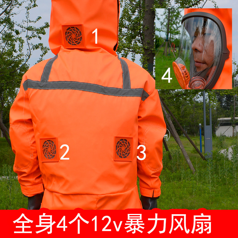 马蜂服充气捉金环胡蜂全套防护服透气防蜂服马蜂衣4层防护可拆卸