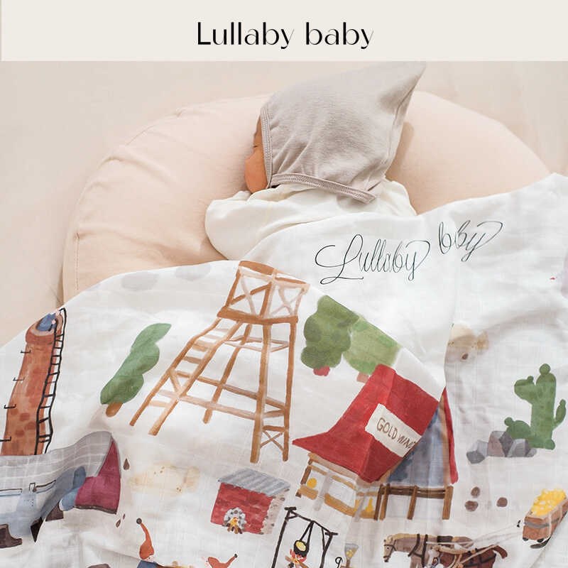 lullabybaby婴儿纱布包单竹棉纱布包巾新生儿包被宝宝浴巾春夏