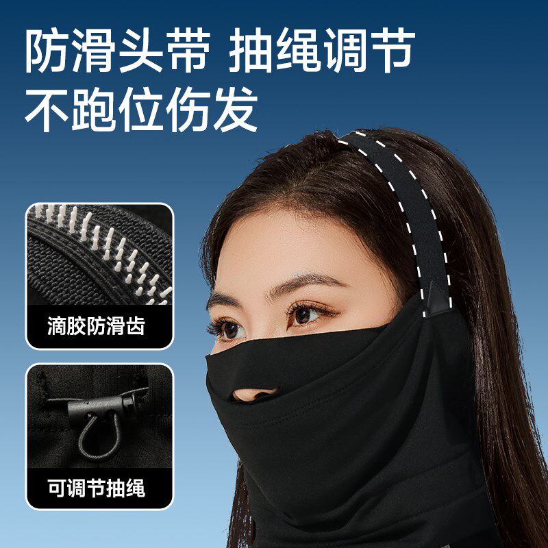 骑行滑雪头套摩托车抓绒全脸加厚防寒防风保暖面罩秋冬季围脖男女