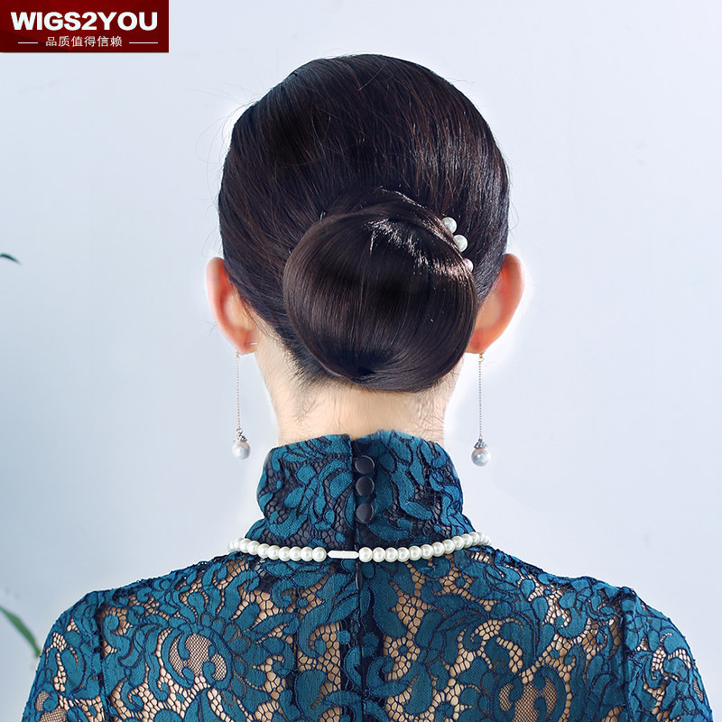 Wigs2you假发新品 新娘小发包时尚 盘发发髻复古花苞头简约丸子头