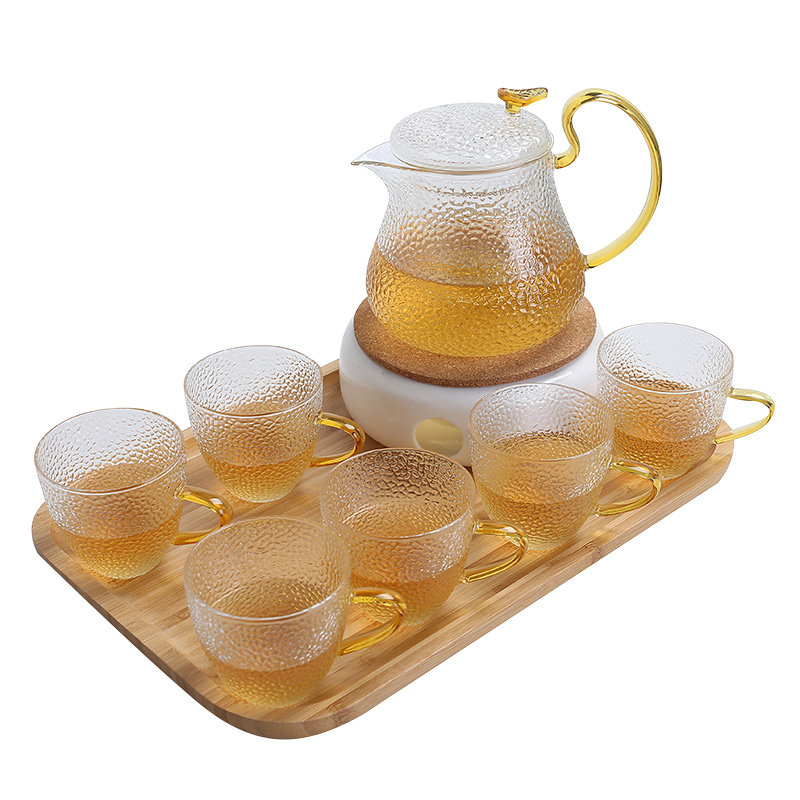 水果茶壶套装养生日式轻奢下午茶具耐热玻璃花茶杯蜡烛加热煮茶炉