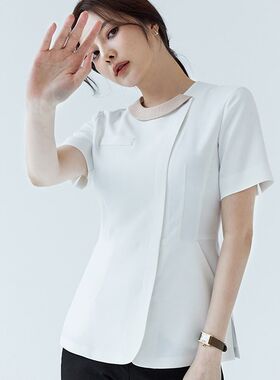 美容院工作服女足疗技师工作服美容师护士服夏季工装职业气质套装
