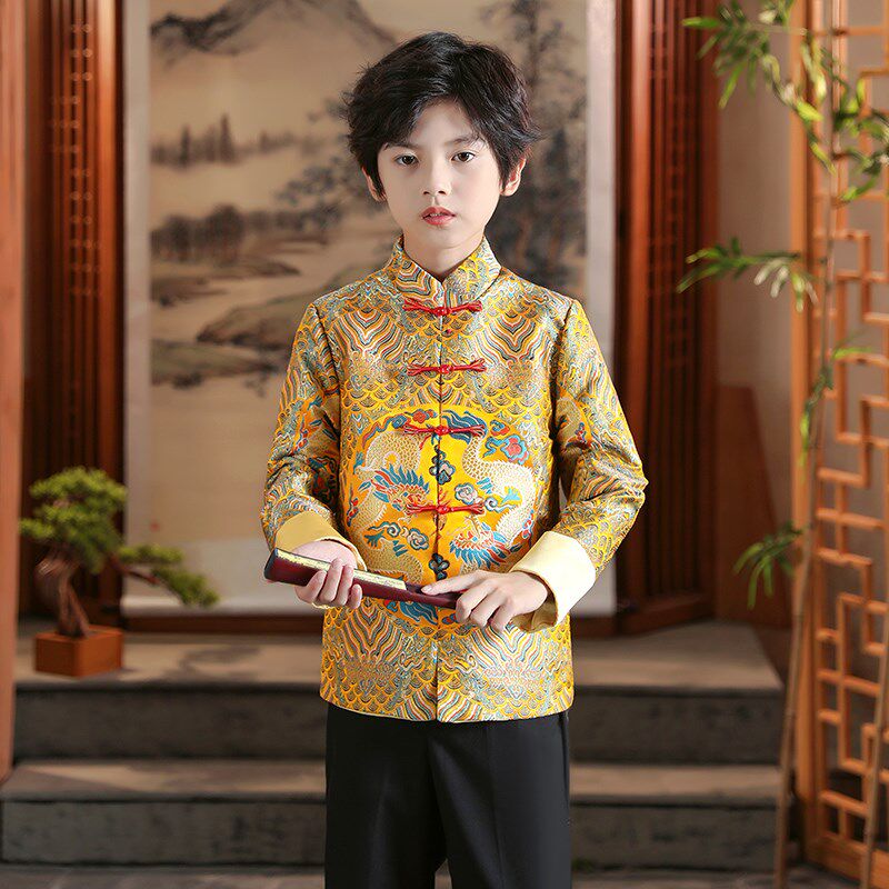 唐装男童秋冬儿童中式礼服套装小男孩中国风童装宝宝古风演出服装