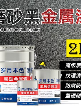 磨砂黑氟碳金属漆户外门头广告牌楼梯扶手防锈漆亮面哑光黑色油漆