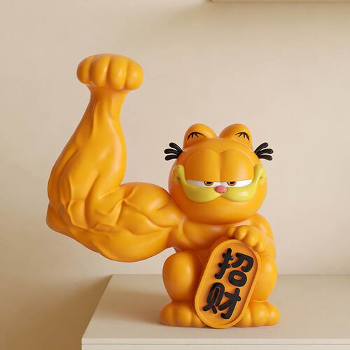 2024新款加菲猫招财猫摆件开业店铺前台礼物客厅家居礼品家用旺宅