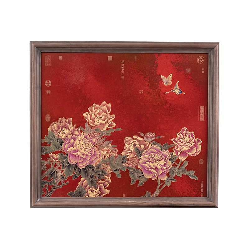 入户玄关装饰画花开富贵客厅饭厅壁画新中式高端挂画牡丹国画送礼