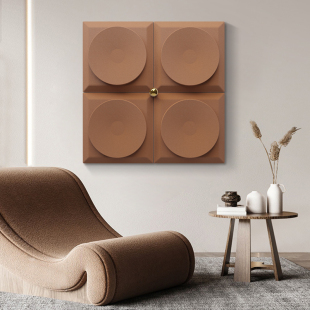 3D木雕立体客厅装饰画样板间设计师款玄关壁画酒店售楼部装置挂画