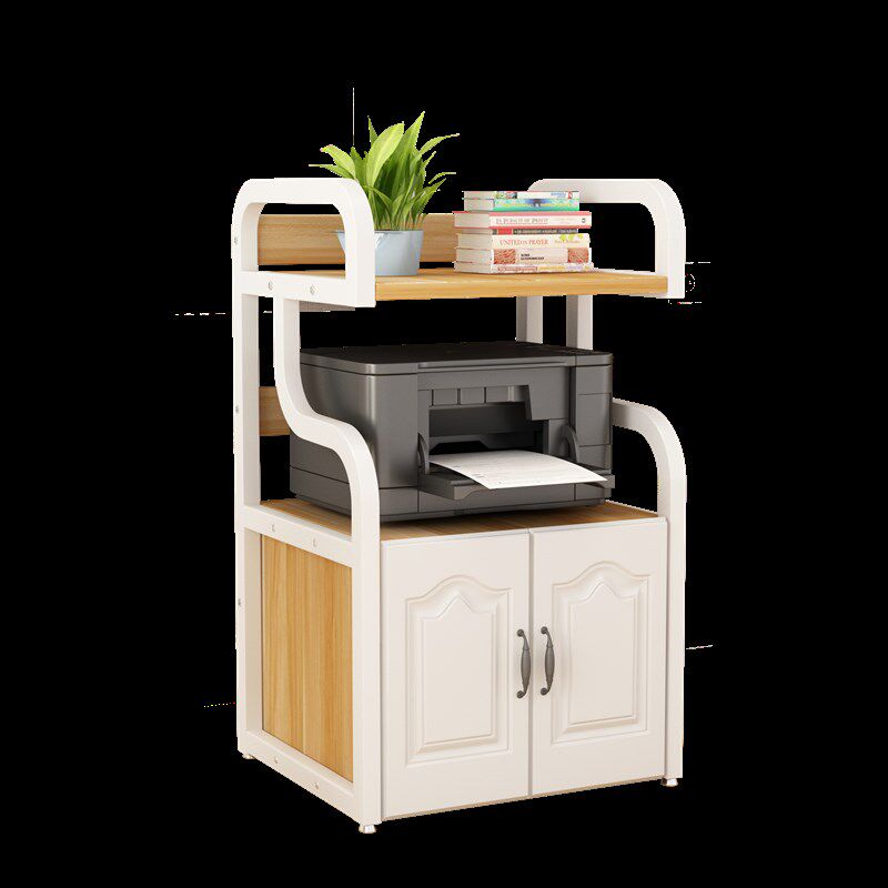 办公室放针式打印机的置物架办公桌落地桌子架子可移动多层柜子