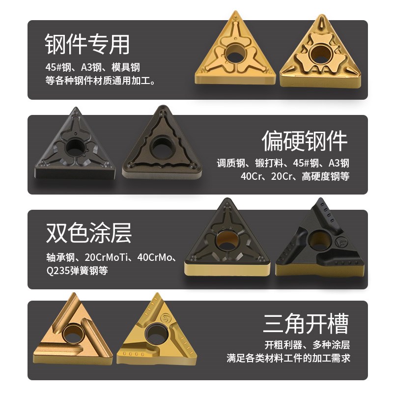 三角形数控刀片tnmg160408钢件专用外圆开槽开粗车刀片株洲钻石