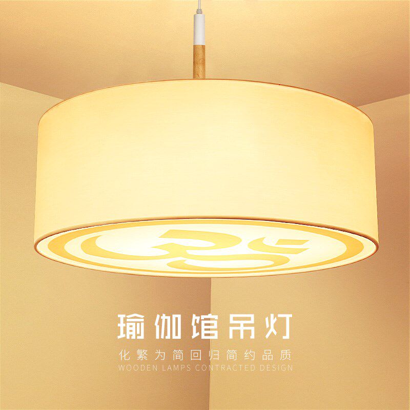 中式吊灯吸顶灯客厅灯布艺羊皮灯亚克力餐厅灯过道玄关瑜伽馆专用