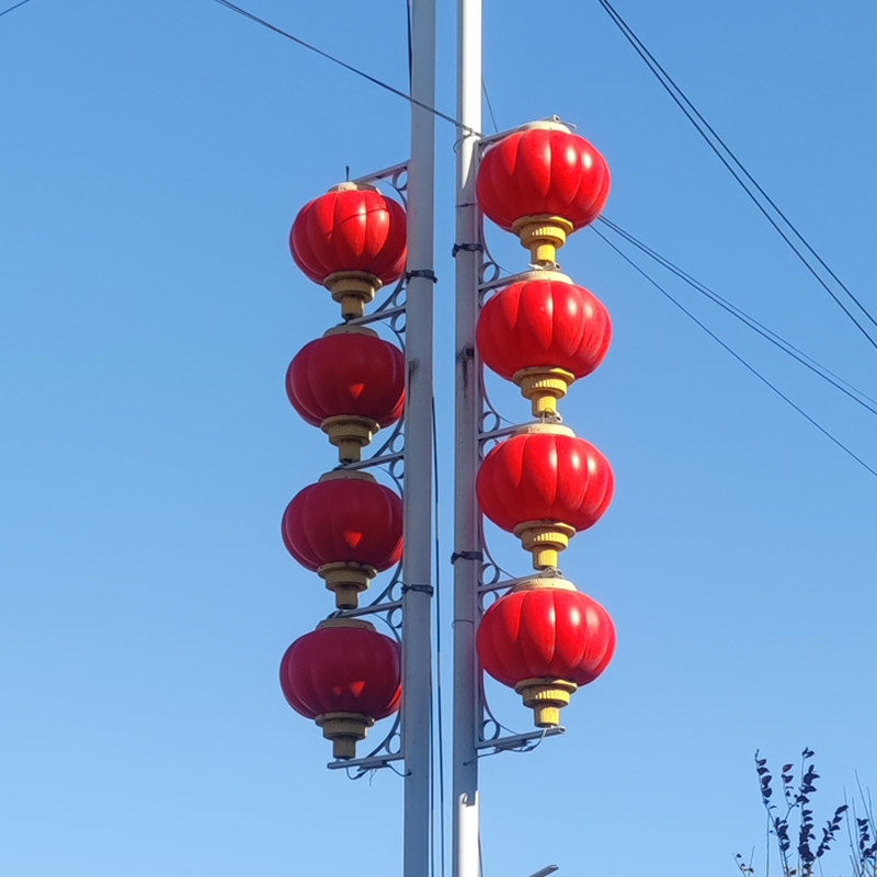 新年灯笼亚克力LED户外防水市政电线杆路灯亮化街道景观装饰连串