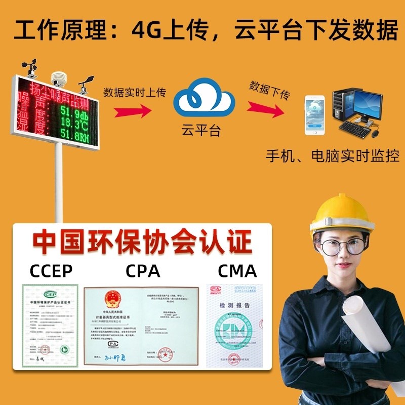 泵吸扬尘监测系统工地噪声在线监控设备pm2.5空气pm10环境检测仪