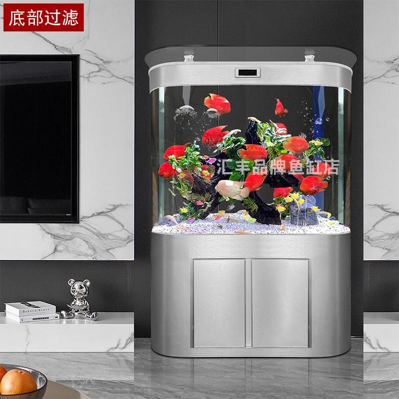 家用全自动免换水鱼缸客厅2025新款客厅一体式落地大型玻璃水族箱
