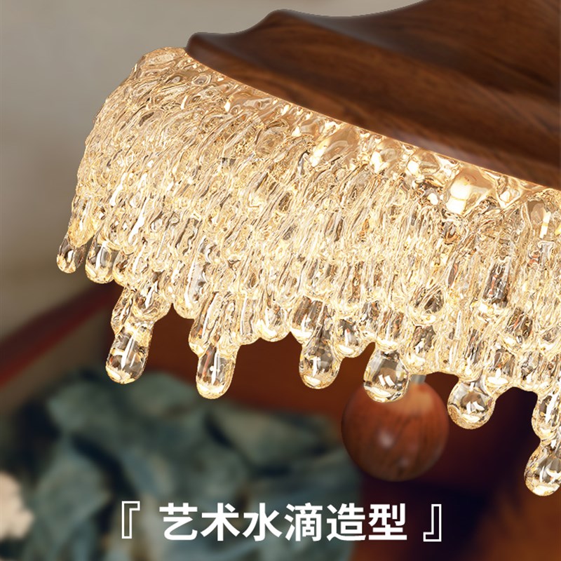 中古升降床头吊灯冰山水滴复古入户玄关过道灯法式触摸长线小吊灯