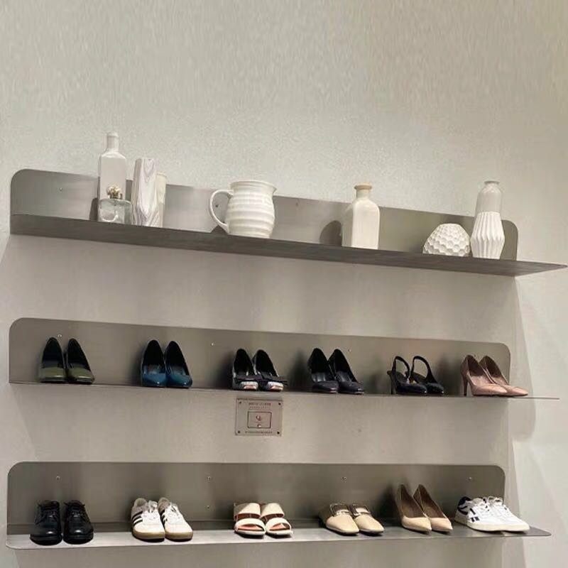 不锈钢鞋包展示架店铺装饰品架墙上置物架货架壁挂隔板产品陈列架
