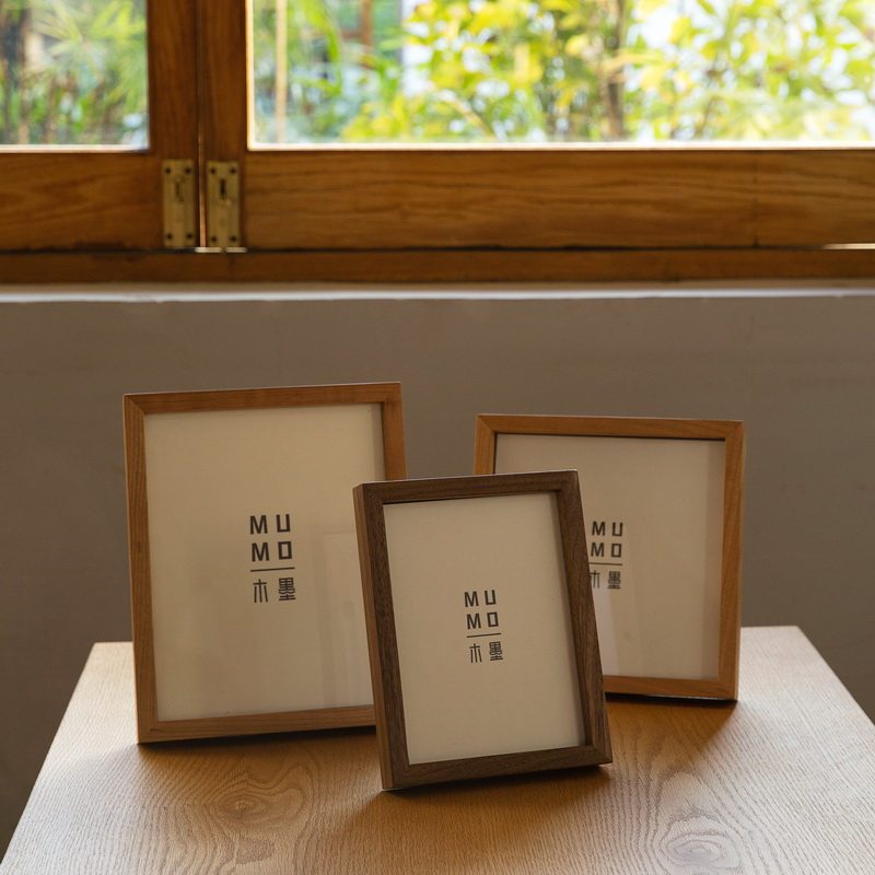 木墨生活 实木相框 无漆8寸10寸长方形画框挂墙A3A4正方形照片框