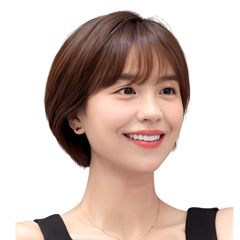 假发全头套女短发真发全真人发夏季自然无痕夏天薄款bobo波波头套