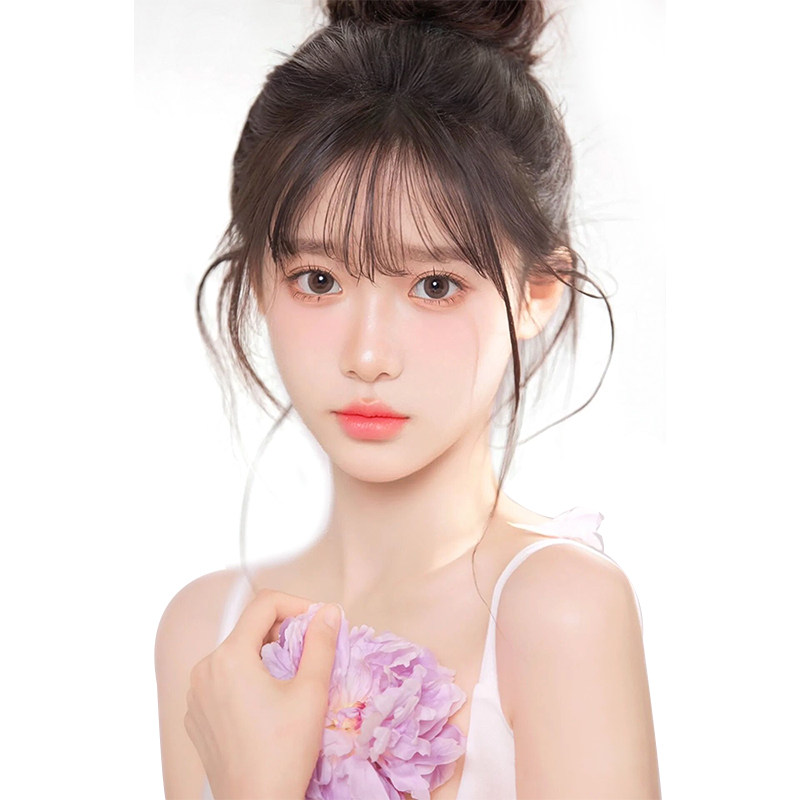 3d氧气刘海假发女遮白发前额自然夏法式全真发空气刘海头顶补发片