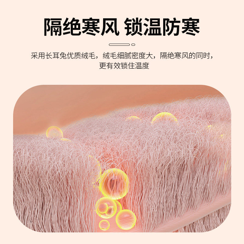 加绒加厚兔毛护膝盖保暖老寒腿关节男女士老人护套骑车骑行秋冬季