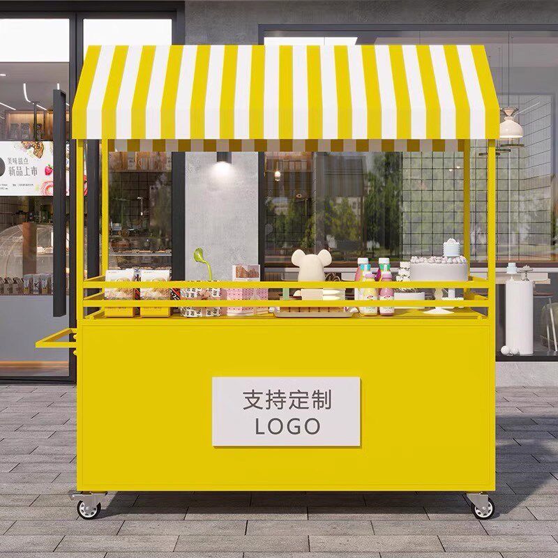 户外摆摊小推车商用网红烤肠寿司移动夜市地摊花车集市摊位售货车