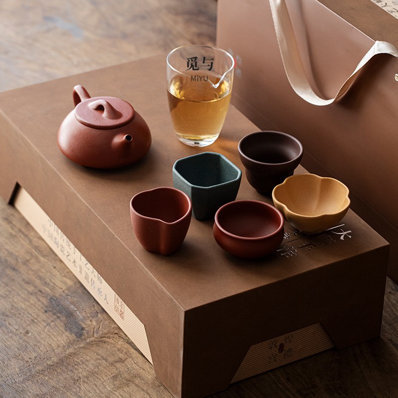 紫砂功夫茶具组中式风格茶具套装石瓢西施泡茶壶组送长辈领导的茶