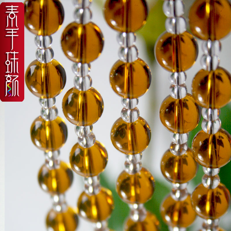 绿色满穿风水门帘 客厅水晶隔断帘 玄关珠帘装饰 可定制珠帘尺寸