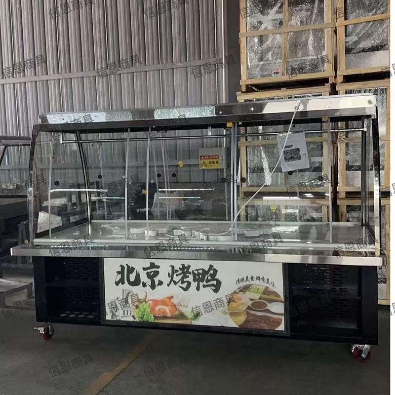 北京烤鸭熟食凉拌菜卤菜冷藏柜烧鹅烧腊凉菜保鲜挂鸭柜展示柜定制