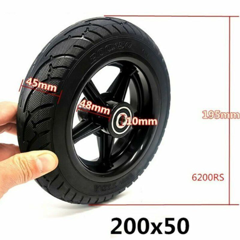 8寸200x50免充气实心加厚轮胎。 电动车平衡辅助专用挡泥板!