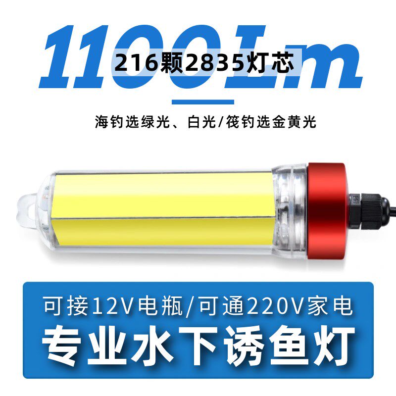 水下诱鱼灯聚鱼灯强光海钓筏钓船钓带鱼鱿鱼集鱼灯12v水下捕鱼灯