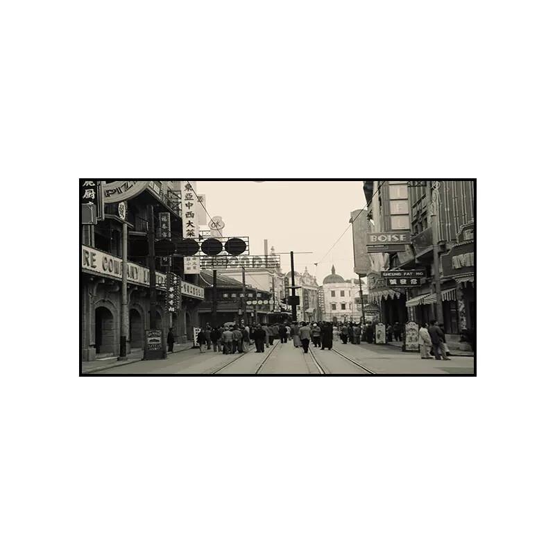 老上海装饰画民国风外滩复古怀旧挂画茶楼饭店餐馆黑白照片壁画