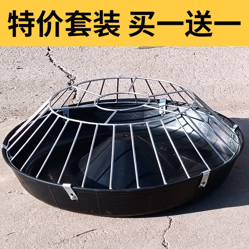 喂鸡食槽圆形鸡料槽小鸡喂食器专用盆打不翻养鸡鸭鹅牛筋盆鸡食槽