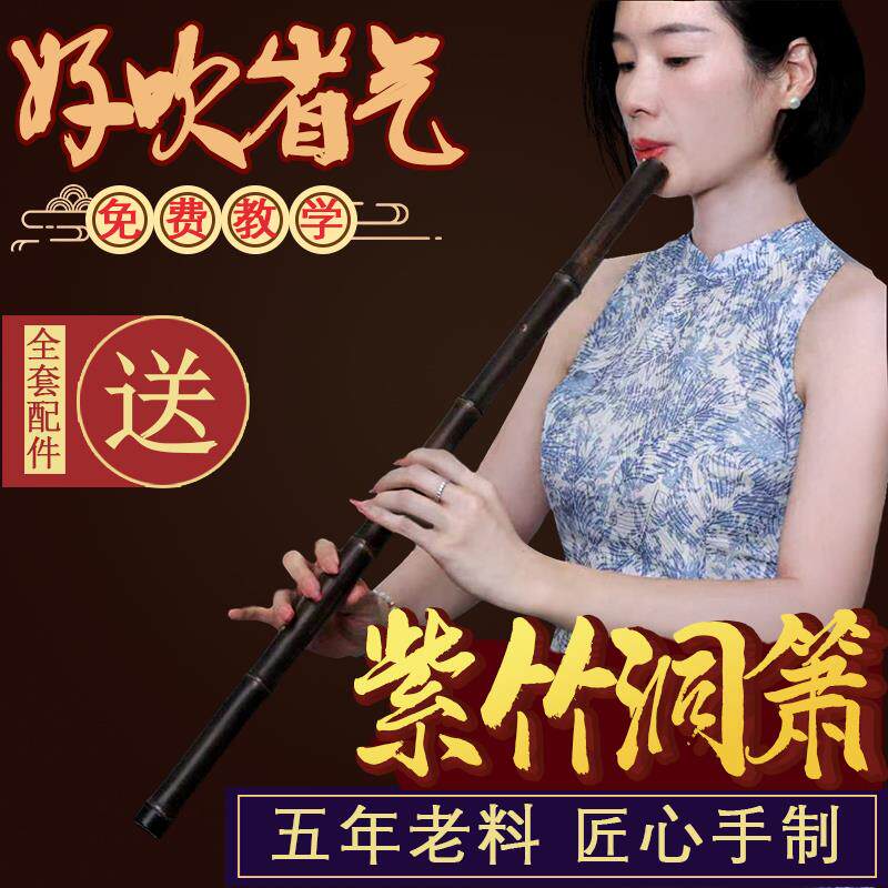 萧乐器专业演奏洞箫八孔六箫笛入门箫乐器初学者一节紫竹箫g调