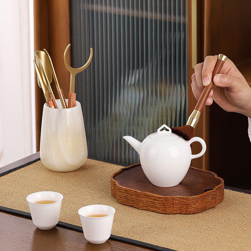玉石茶道六功夫茶具配件套装茶夹勺匙茶艺泡茶工具大全