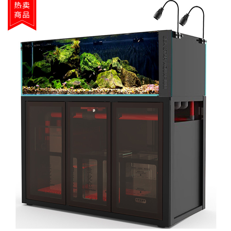 鱼缸水族箱底滤客厅超白玻璃揹包侧溢流生态海缸水草缸兰寿溪流缸