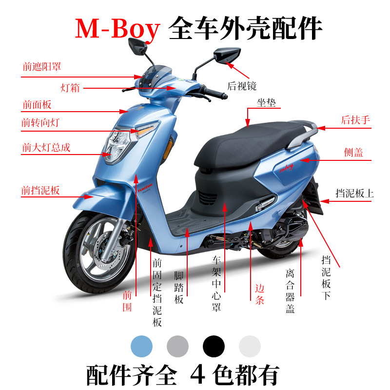 适用豪爵萌哥摩托全车外壳挡泥板方向灯面板前围客厅灯侧盖边条灯