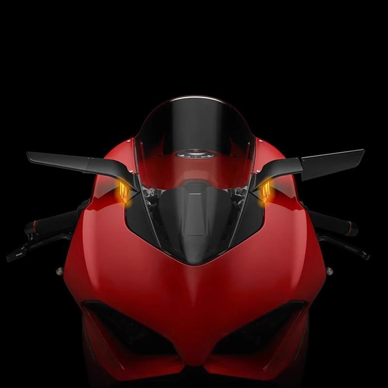 适用于杜卡迪V2 V4刀锋后视镜V4S改装定风翼后视镜带转向灯反光镜