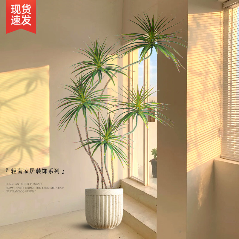 假植物龙血树仿真轻奢绿植室内客厅高端落地装饰摆件大型仿生花树