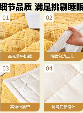 牛奶绒床垫学生宿舍专用保暖软垫垫子单人羊羔绒家用床褥褥子毛毯
